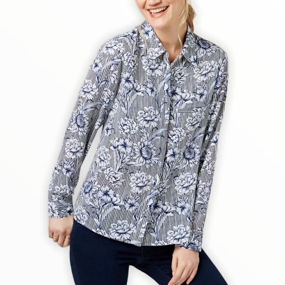 INC International Concepts Pinstripe Shirt - Picture 1 of 5